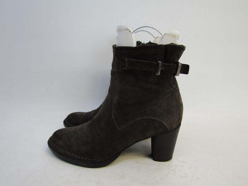Alberto Fermani Womens Size 38.5 EUR Gray Suede Zip Ankle Fashion Boots Booties